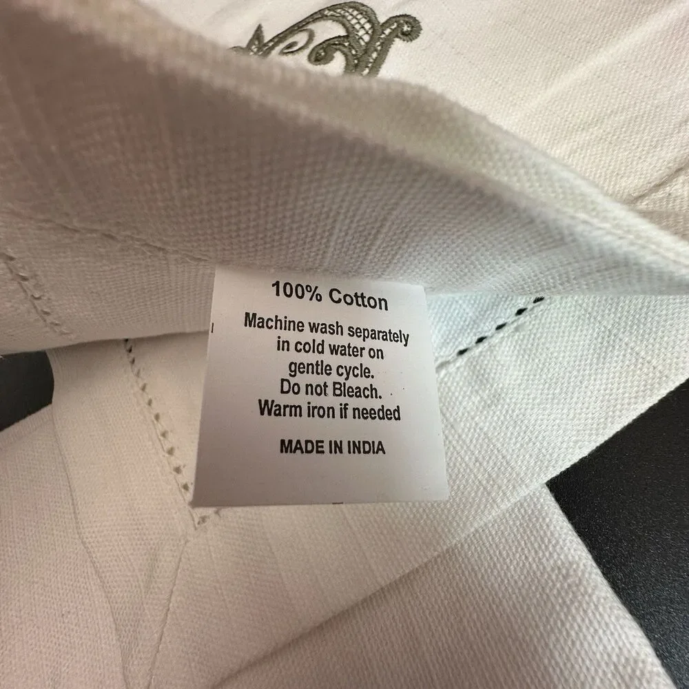 Set 2 Heavyweight Cotton Napkins Gothic Monogram B Hemstitch India 18x18